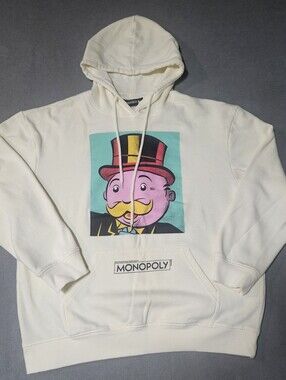 Monopoly Women's White Hoodie Sweatshirt